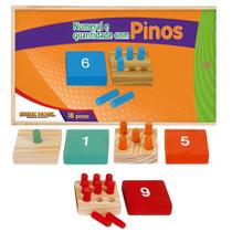 Numeral e Quantidades com Pinos em madeira Brink Mobil