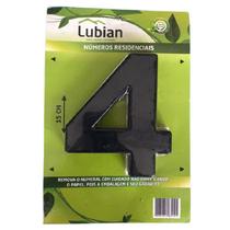 Numeral Quatro De Plástico Alta Resistência 10Cm Abs Preto