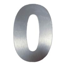 Número 0 em ACM Aço Escovado 125mm - 400-0 - NUMERAL Número 0 em ACM Aço Escovado 125mm - 400-0 - NUMERAL