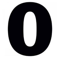 Número 0 em ACM Preto 125mm - 600-0 - NUMERAL