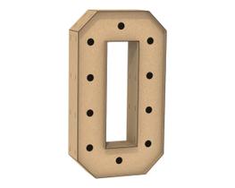 Número 0 Letra Caixa Grande Mdf 80Cm Altura Furo Iluminação