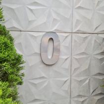 Número 0 residencial em aço inox 15cm Acabamento Brilhante Casa Portão 3d- Estoque disponível - Lin