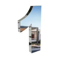 Número 1 de Aço Inox 3d Caixa Alta Polido Brilhante Espelhado 15 cm - Número de casa - INOVE MIX