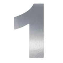Número 1 em ACM Aço Escovado 125mm - 400-1 - NUMERAL Número 1 em ACM Aço Escovado 125mm - 400-1 - NUMERAL
