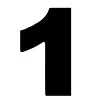 Número 1 em ACM Preto 185mm - 685-1 - NUMERAL Número 1 em ACM Preto 185mm - 685-1 - NUMERAL