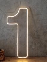 Número 1 letreiro neon led 65cm