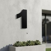 Número 1 Preto Residencial Premium em ACM Número 1 Preto Residencial Premium em ACM