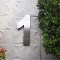 Número 1 residencial em aço inox 15cm Casa Portão 3d- Estoque disponível Número 1 residencial em aço inox 15cm Casa Portão 3d- Estoque disponível
