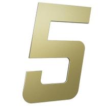 Numero 130mm ouro escovado - 5 - metalmidia