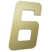 Numero 130mm ouro escovado - 6 - metalmidia