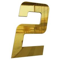 Numero 130mm ouro espelhado - 2 - metalmidia Numero 130mm ouro espelhado - 2 - metalmidia