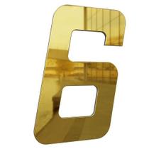 Numero 130mm ouro espelhado - 6 - metalmidia Numero 130mm ouro espelhado - 6 - metalmidia