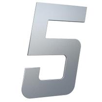 Numero 130mm prata escovado - 5 - metalmidia
