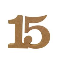 Número 15 Em Mdf Cru 18mm 20cm Para Decorar Festa Debutante