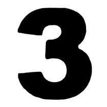 Número 3 em ACM Preto 185mm - 685-3 - NUMERAL Número 3 em ACM Preto 185mm - 685-3 - NUMERAL