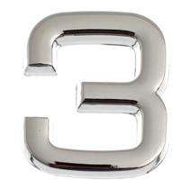 Número 3 Residencial 39 MM Plástico ABS Cromado BemFixa Número 3 Residencial 39 MM Plástico ABS Cromado BemFixa