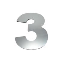 Número 3 Residencial Alumínio Espelhado - Rennova, Tamanho: 3