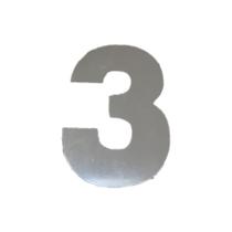 Número 3 Residencial Cromado 20 cm Grande - Requinte Número 3 Residencial Cromado 20 cm Grande - Requinte