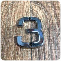 Número 3 Residencial Pequeno Para Apartamento Cromado Número 3 Residencial Pequeno Para Apartamento Cromado