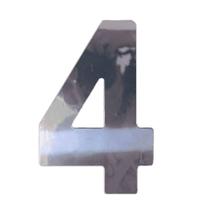 Número 4 em ACM Espelhado 125mm - 300-4 - NUMERAL Número 4 em ACM Espelhado 125mm - 300-4 - NUMERAL