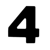 Número 4 em ACM Preto 185mm - 685-4 - NUMERAL Número 4 em ACM Preto 185mm - 685-4 - NUMERAL