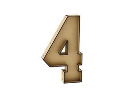 Número 4 Letra Caixa Grande Mdf 30Cm De Altura Decoração Número 4 Letra Caixa Grande Mdf 30Cm De Altura Decoração