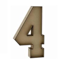 Número 4 Letra Caixa Grande Mdf 80Cm De Altura Decoração