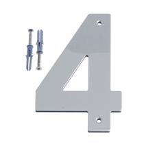 Número 4 Residencial 145 MM Plástico ABS Prata BemFixa Número 4 Residencial 145 MM Plástico ABS Prata BemFixa