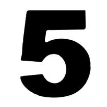 Número 5 em ACM Preto 185mm - 685-5 - NUMERAL Número 5 em ACM Preto 185mm - 685-5 - NUMERAL