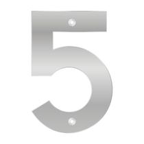 Número 5 Residencial 145 MM Plástico ABS Prata BemFixa Número 5 Residencial 145 MM Plástico ABS Prata BemFixa