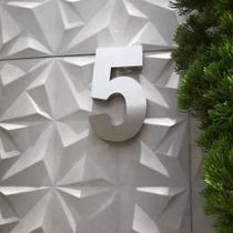 Número 5 residencial em aço inox 15cm Casa Portão 3d- Estoque disponível