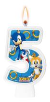 Número 5 - Vela Sonic - Para Bolo, Aniversário E Festa - Regina