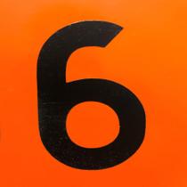 Número 6/ 9 Auto Adesivo para Placa de Simbolgia Laranja Onu
