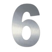 Número 6 em ACM Aço Escovado 125mm - 400-6 - NUMERAL Número 6 em ACM Aço Escovado 125mm - 400-6 - NUMERAL