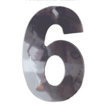 Número 6 em ACM Espelhado 125mm - 300-6 - NUMERAL Número 6 em ACM Espelhado 125mm - 300-6 - NUMERAL