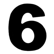 Número 6 em ACM Preto 125mm - 600-6 - NUMERAL Número 6 em ACM Preto 125mm - 600-6 - NUMERAL