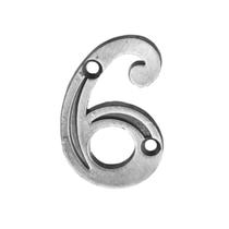 Número 6 Para Apartamento Zamac Cromado - União Mundial Número 6 Para Apartamento Zamac Cromado - União Mundial