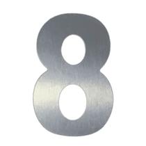 Número 8 em ACM Aço Escovado 125mm - 400-8 - NUMERAL