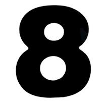 Número 8 em ACM Preto 185mm - 685-8 - NUMERAL Número 8 em ACM Preto 185mm - 685-8 - NUMERAL