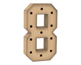 Número 8 Letra Caixa Grande Mdf 80Cm Altura Furo Iluminação Número 8 Letra Caixa Grande Mdf 80Cm Altura Furo Iluminação