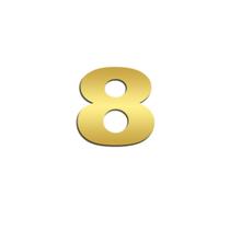 Número 8 (oito) Potência Para Scania NTG Inox Dourado