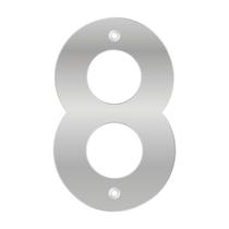 Número 8 Residencial 145 MM Plástico ABS Prata BemFixa Número 8 Residencial 145 MM Plástico ABS Prata BemFixa