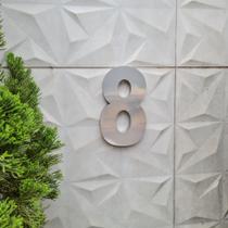 Número 8 residencial em aço inox 15cm Casa Portão 3d- Estoque disponível