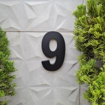 Número 9 residencial em aço inox 15cm Casa Portão 3d- Estoque disponível