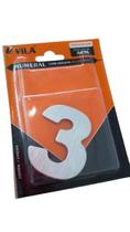 Numero acm aco escovado 60mm (3) vila - 7896112462231