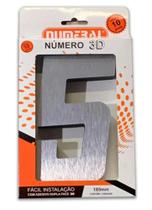 Número Aço Escovado Numeral ACM 3D 5 2066 185mm Número Aço Escovado Numeral ACM 3D 5 2066 185mm