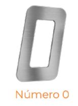 Numero adesivo 0 Prata Escovado 130 mm - Aluminio Leve