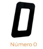 Numero adesivo 0 Preto 130 mm - Aluminio Leve