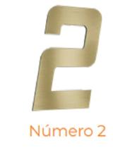 Numero adesivo 2 Ouro escovado 130 mm - Aluminio Leve