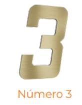 Numero adesivo 3 Ouro escovado 130 mm - Aluminio Leve